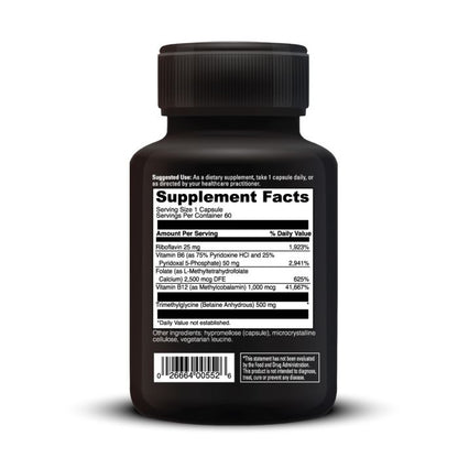 Supplement bottle with detailed label on a white background
