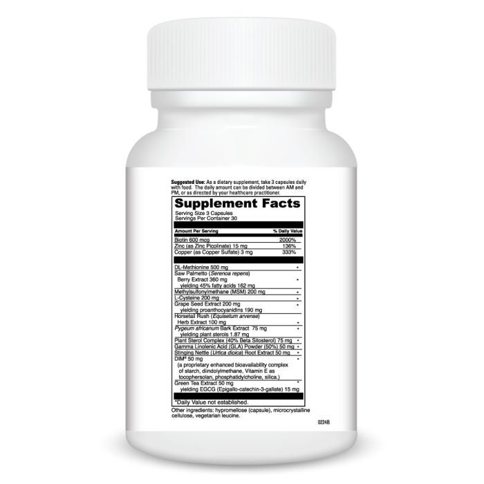 Supplement bottle with detailed label on a white background