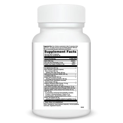 Supplement bottle with detailed label on a white background