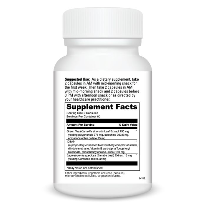 Supplement bottle with label on a white background