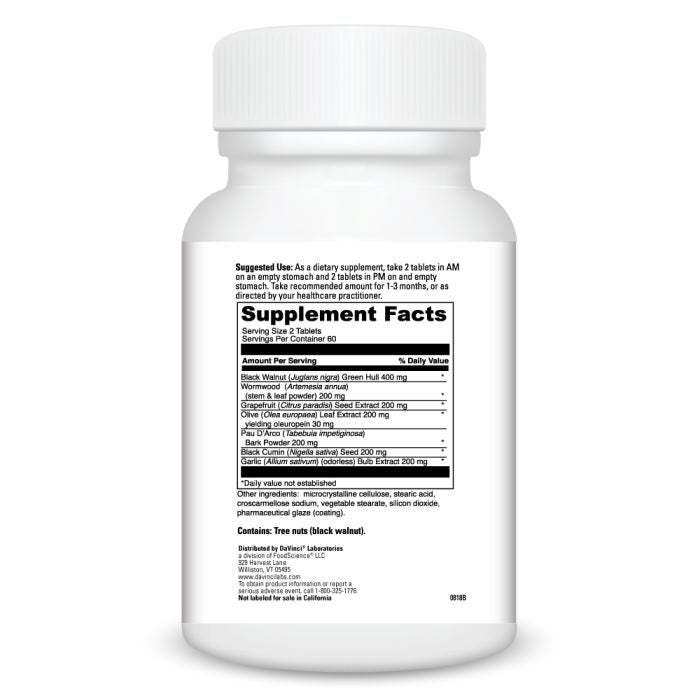 Supplement bottle with detailed label on a white background