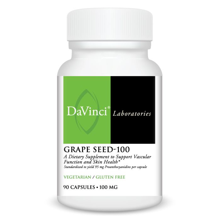 DaVinci Laboratories Grape Seed-100 dietary supplement bottle on a white background