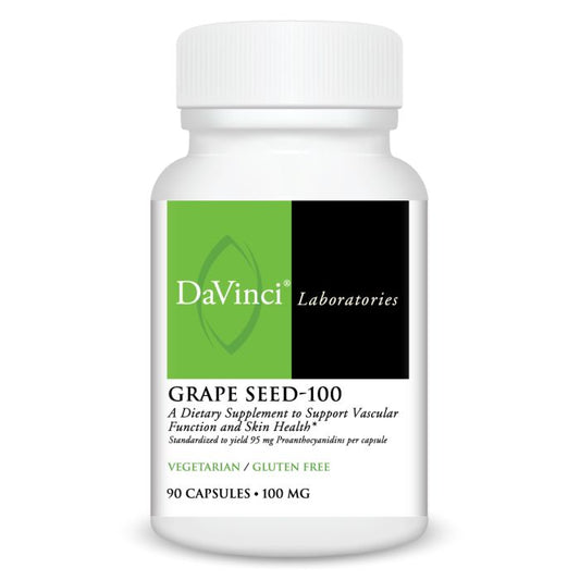DaVinci Laboratories Grape Seed-100 dietary supplement bottle on a white background