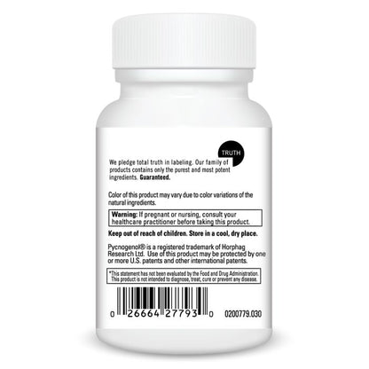 White supplement bottle with label on a white background