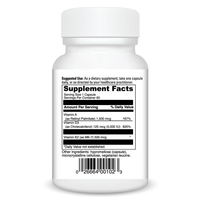Supplement bottle with detailed label on a white background