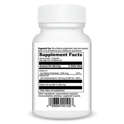 Supplement bottle with detailed label on a white background