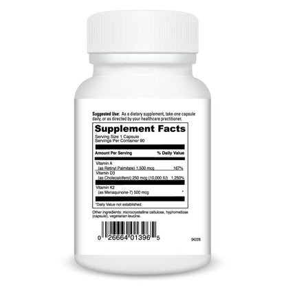 Supplement bottle with detailed label on a white background
