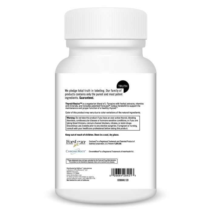 White supplement bottle with label on a white background