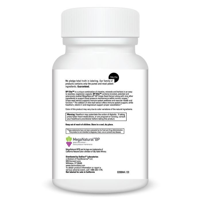 Back of supplement bottle