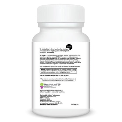 Back of supplement bottle