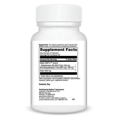 Supplement bottle with detailed label on a white background