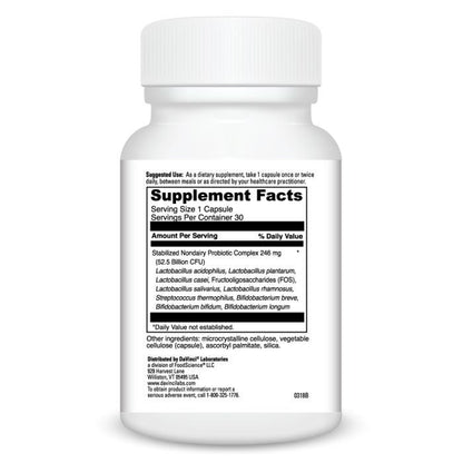 Supplement bottle with label on a white background