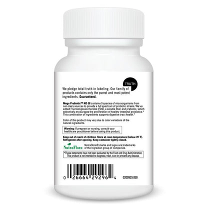 White supplement bottle with label on a white background