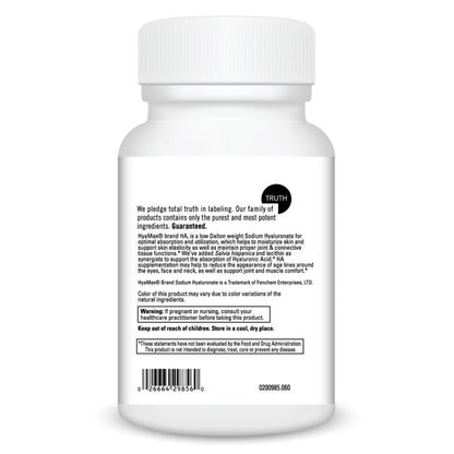 White supplement bottle with label on a white background