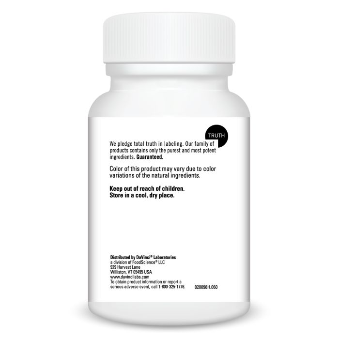 White bottle with black text on a white background