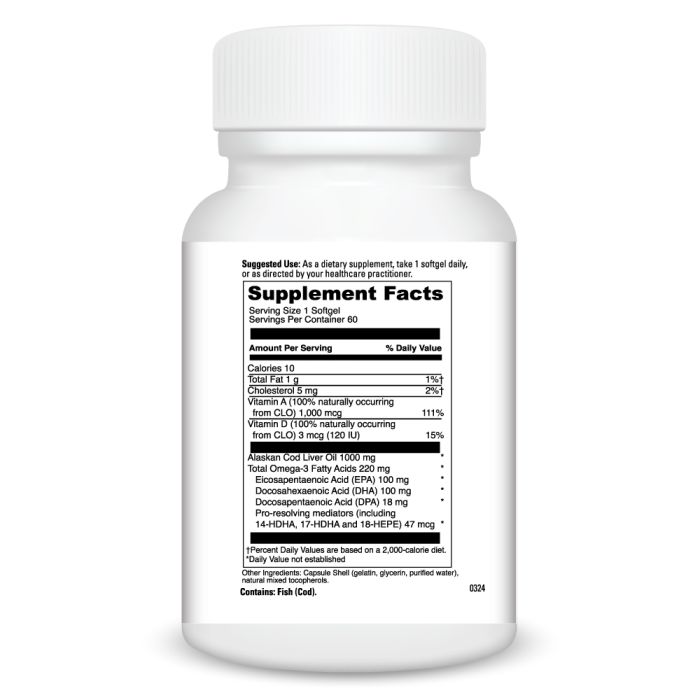 Supplement bottle with detailed nutritional information on a white background