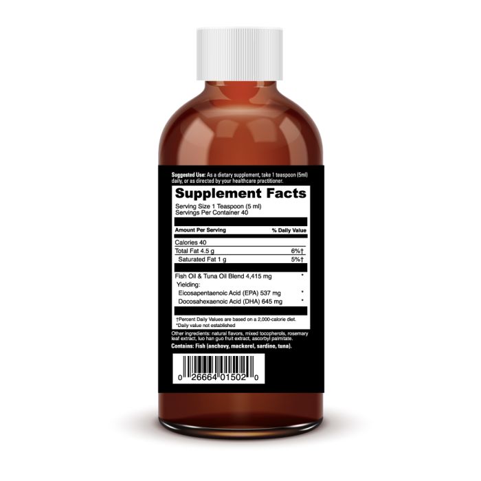 Supplement bottle with label on a white background