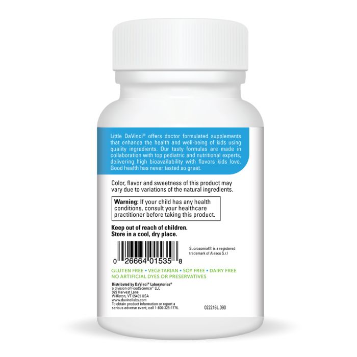 Supplement bottle with label on a white background