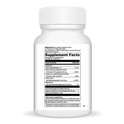 A white bottle listing suppement ingredients and amounts