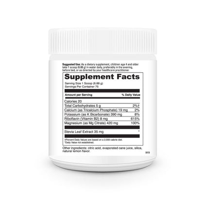 Supplement container with 'Supplement Facts' label on a white background