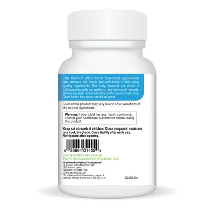 Back label of a supplement bottle on a white background