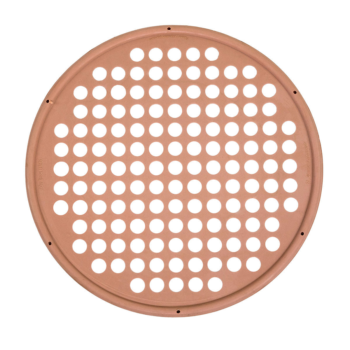 A round, beige-colored exercise web with a series of holes evenly spaced throughout for hand placement, designed for physical therapy exercises. XX-light resistance