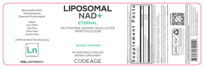The full supplement label of Codeage Liposomal NAD+