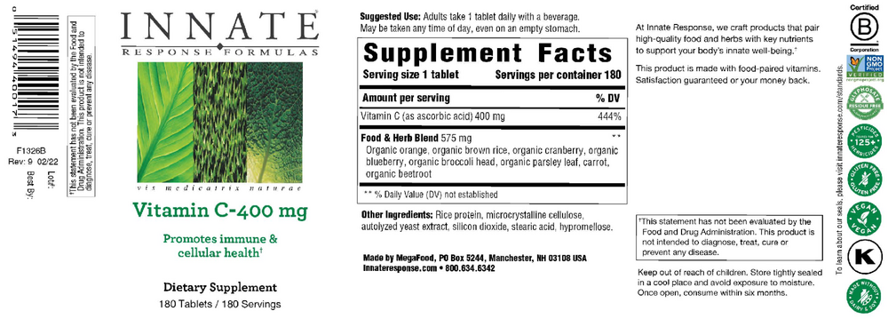 Supplement facts label