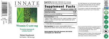 Supplement facts label