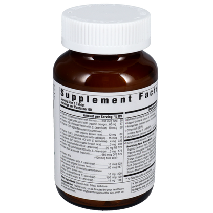 Supplement facts on a bottle