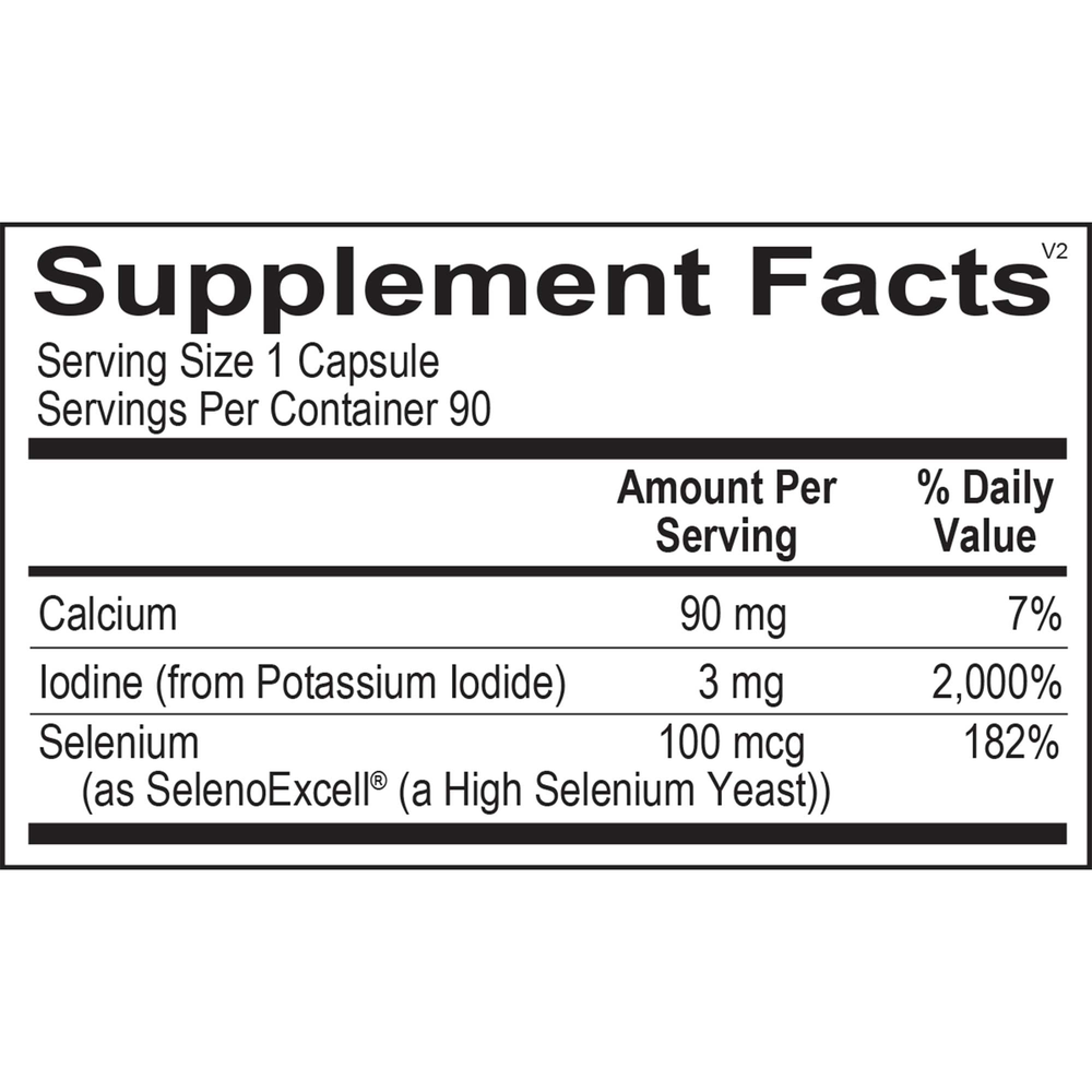Supplement facts label with nutritional information on a white background