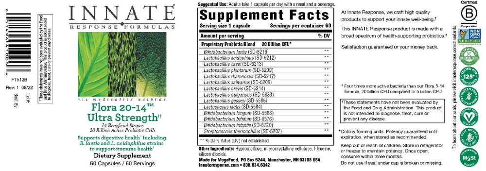 Supplement facts label