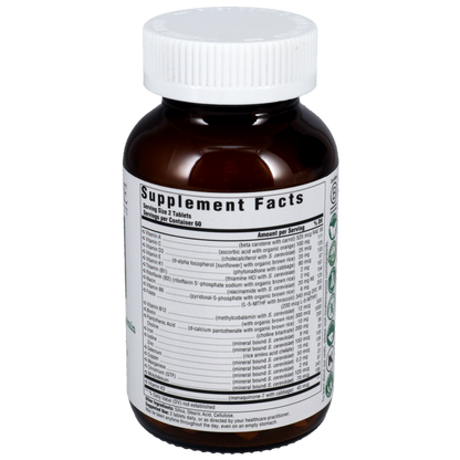 Supplement facts on a bottle