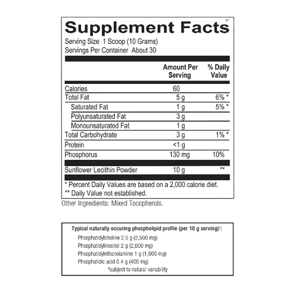 Supplement facts label for a product with nutritional information.