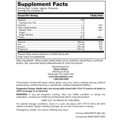 Supplement facts label on a white background