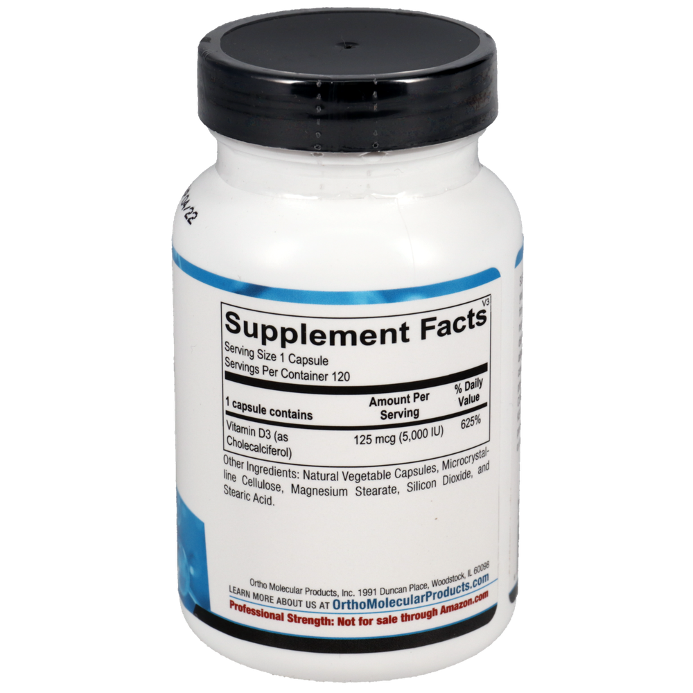 Supplement bottle with black cap and visible label on a white background