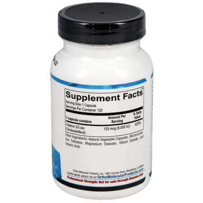 Supplement bottle with black cap and visible label on a white background