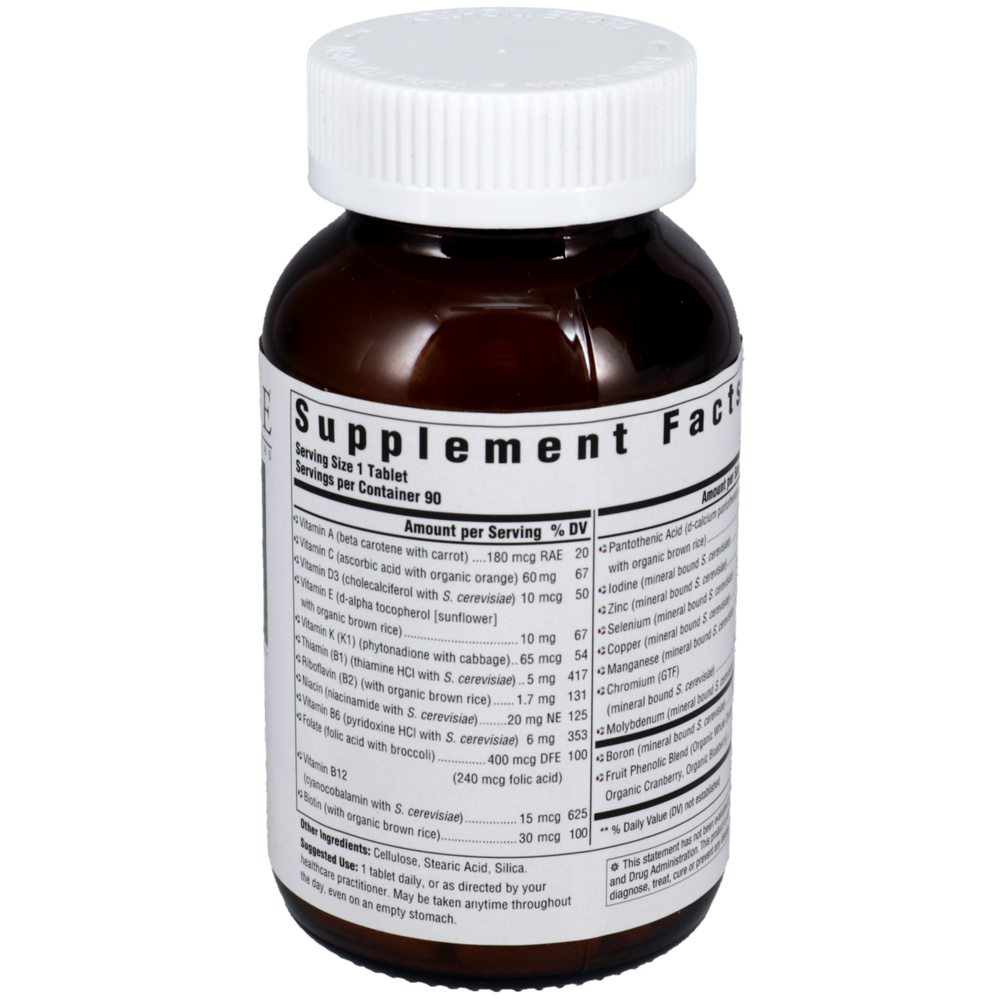 Supplement facts on a bottle