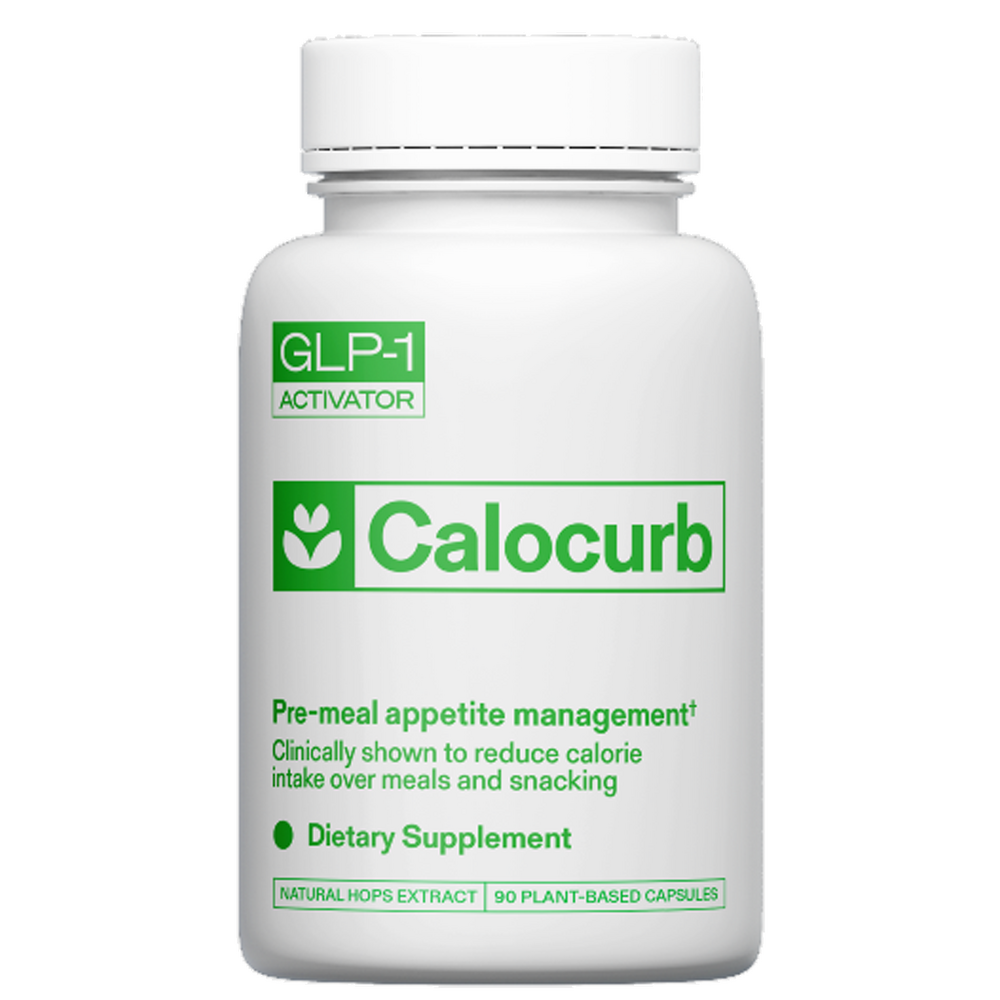 Calocurb dietary supplement bottle on a white background