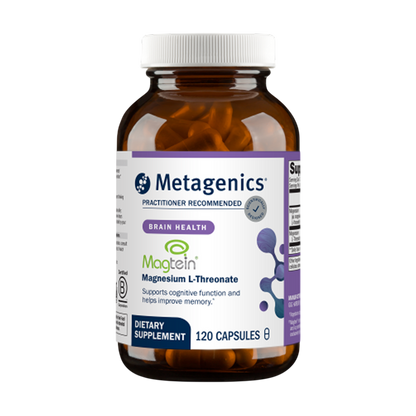 Metagenics dietary supplement bottle on a white background