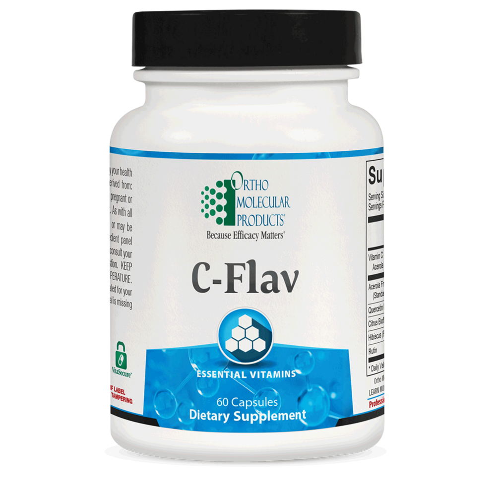 Ortho Molecular Products C-Flav dietary supplement bottle on a white background