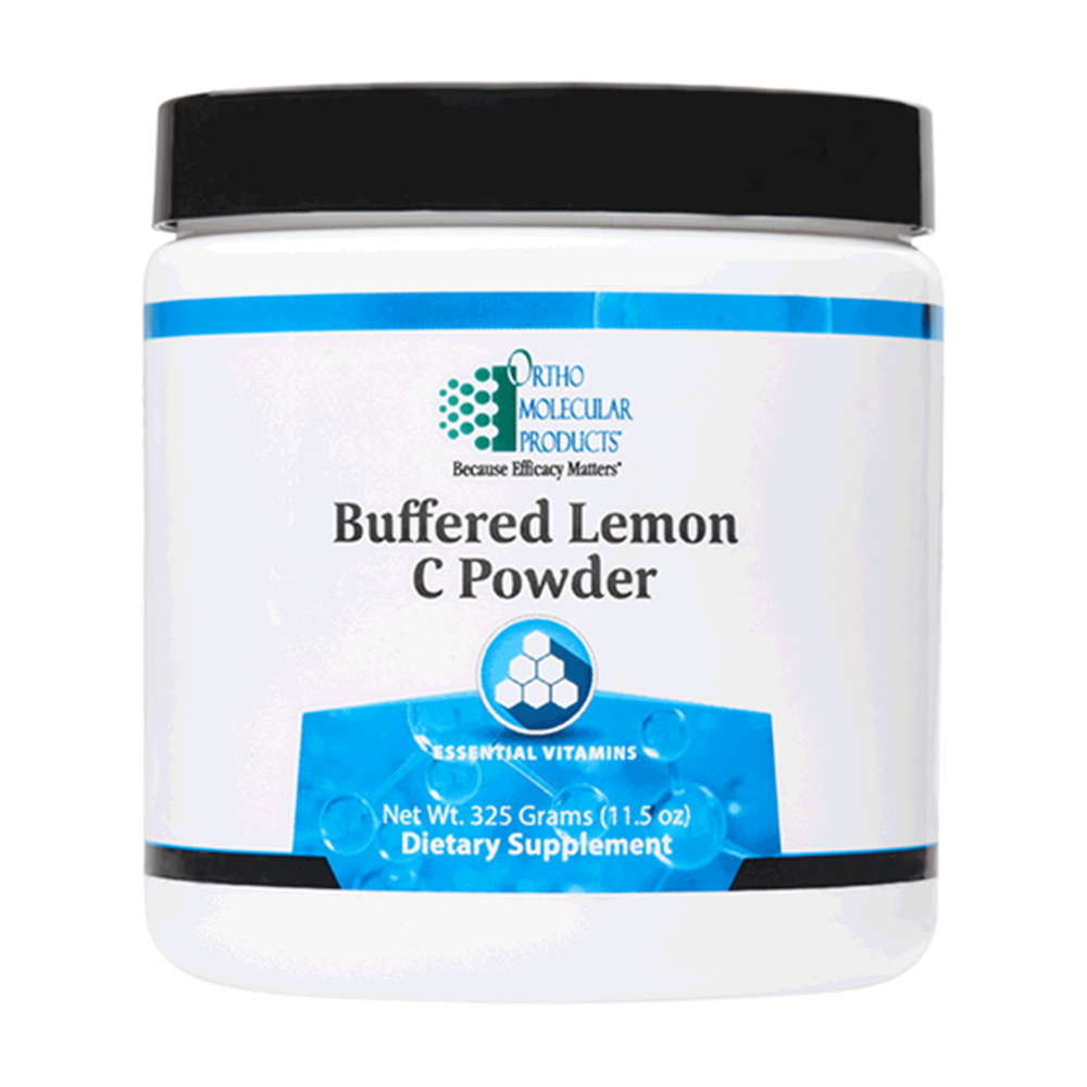 Jar of Ortho Molecular Products Buffered Lemon C Powder on a white background
