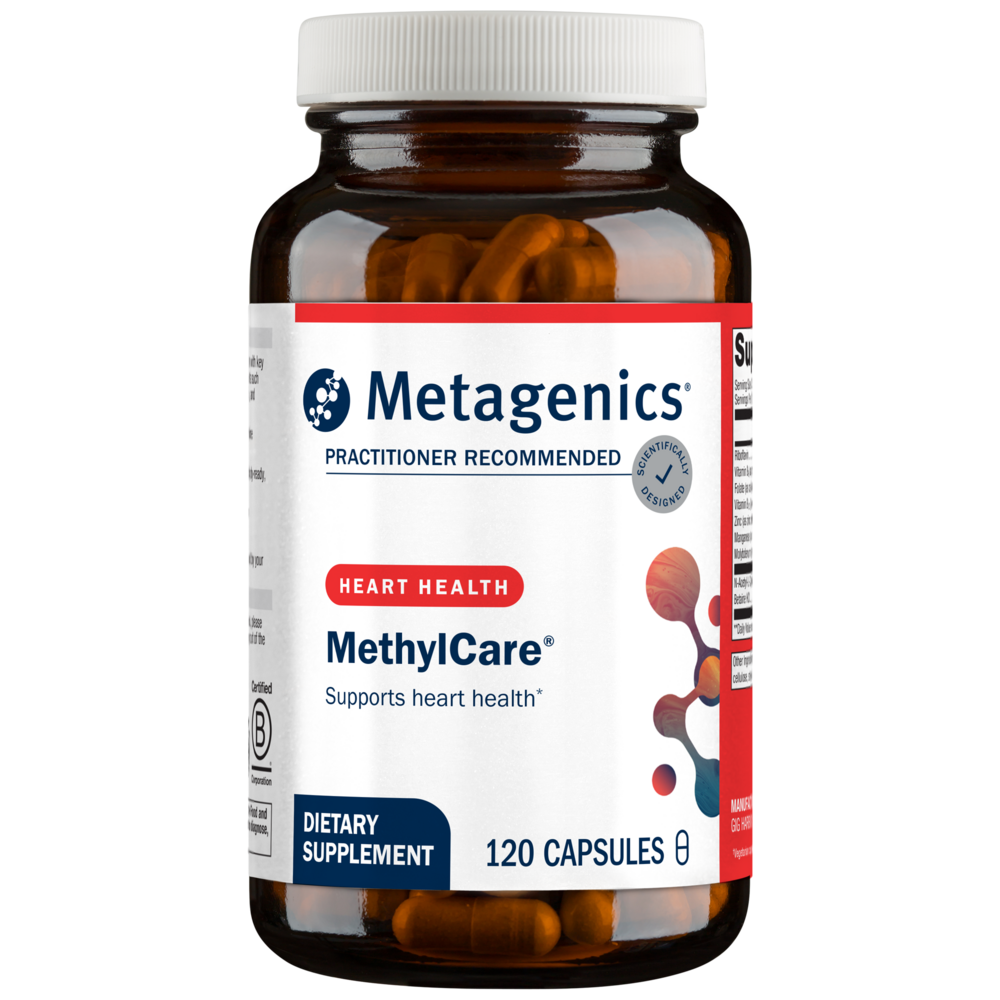 Metagenics MethylCare dietary supplement bottle on a white background