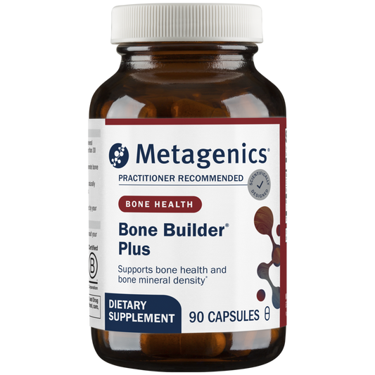 Metagenics Bone Builder Plus dietary supplement bottle on a white background