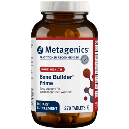 Metagenics Bone Builder Prime dietary supplement bottle on a white background