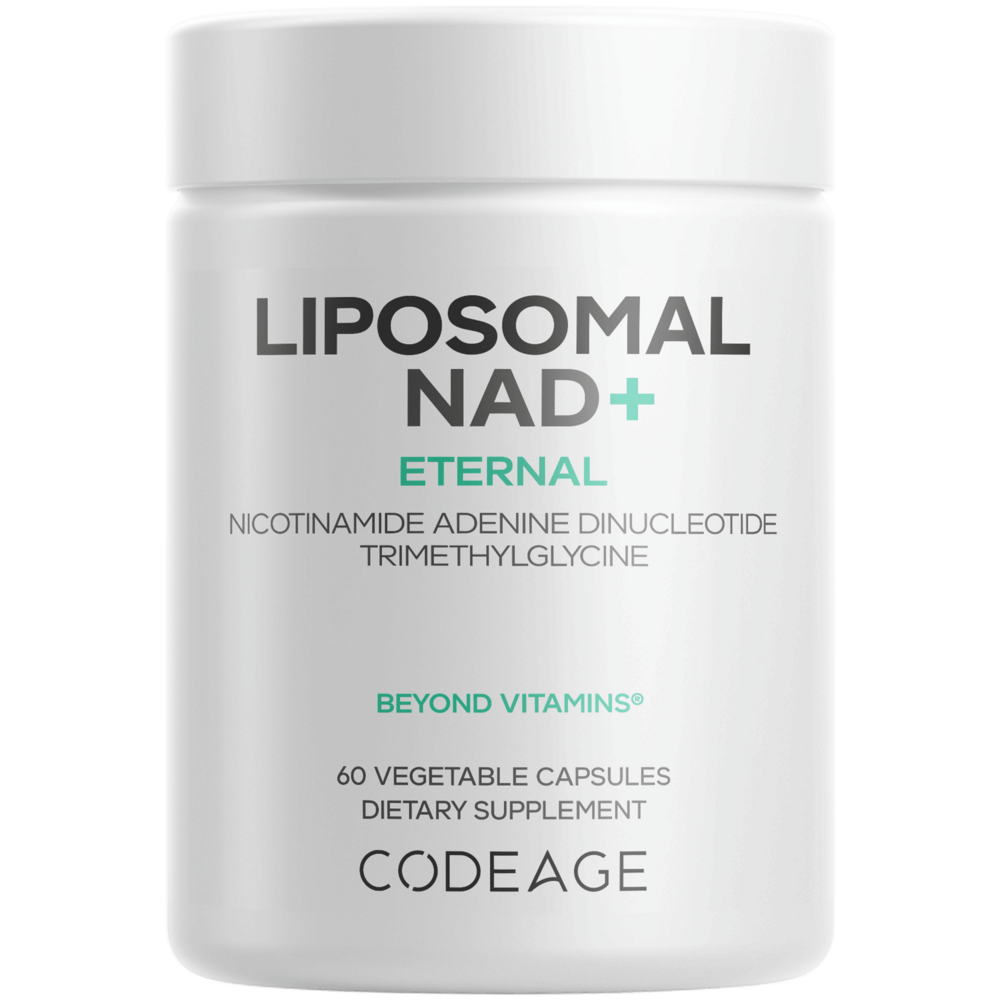 A bottle of Codeage Lipsomal NAD+, 60 capsules in a bottle