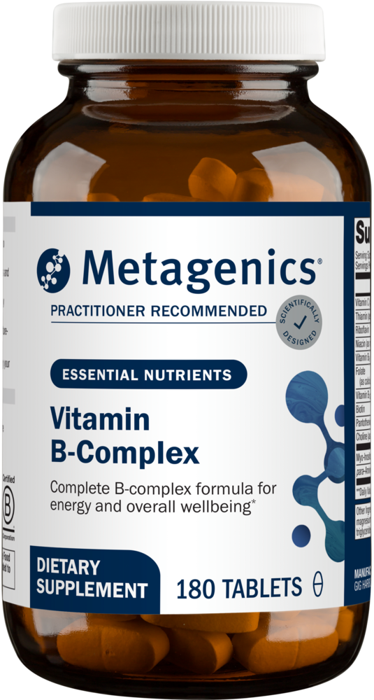 Metagenics Vitamin B-Complex supplement bottle with label
