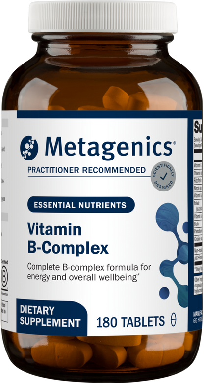 Metagenics Vitamin B-Complex supplement bottle with label