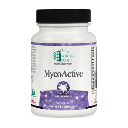 MycoActive dietary supplement bottle with purple label on a white background