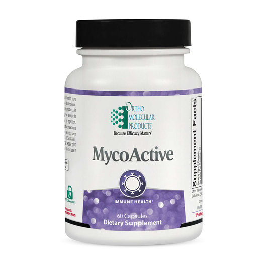 MycoActive dietary supplement bottle with purple label on a white background